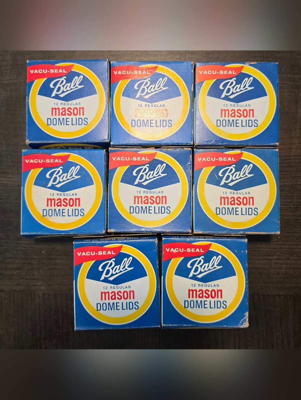 Vintage Ball Vacu-Seal Regular Mason Dome Lids 8 Boxes